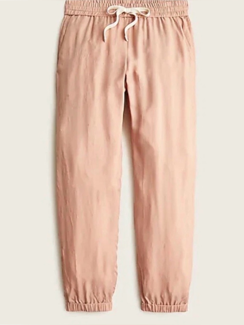 J. Crew eco cupro jogger pants sz 12 tall ballet pink new NWOT